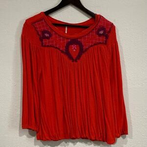 FREE PEOPLE Red Boho Style Women’s Top Size Medium